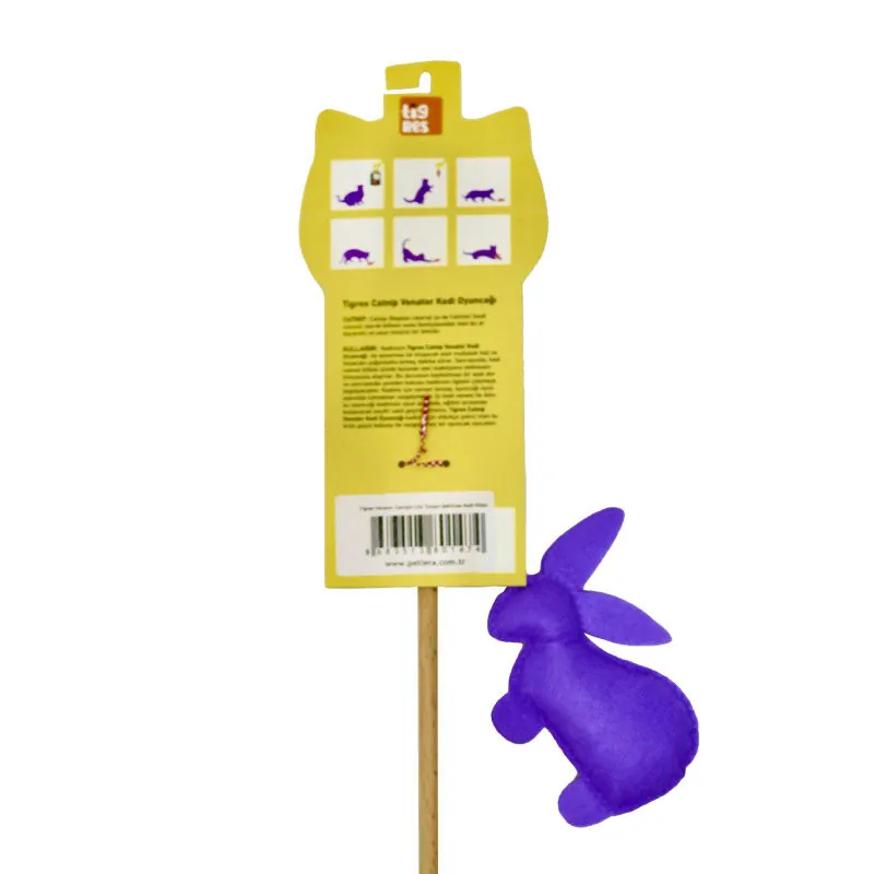 Tigres Venator Catnipli Lila Tavşan Şeklinde Kedi Oltası - 4