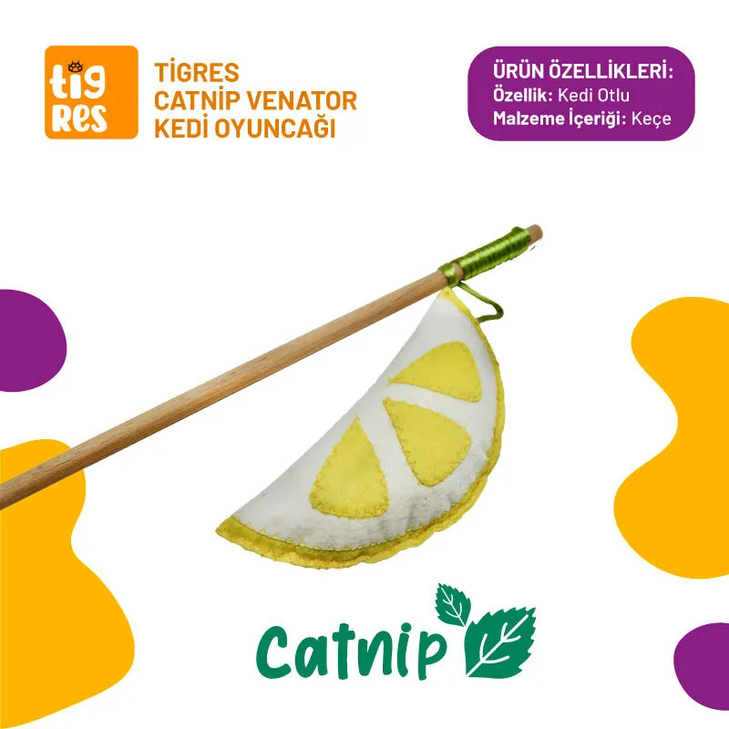 Tigres Venator Catnipli Limon Şeklinde Kedi Oltası - 1