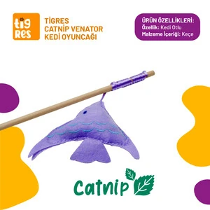 Tigres Venator Catnipli Melek Balığı Şeklinde Kedi Oltası