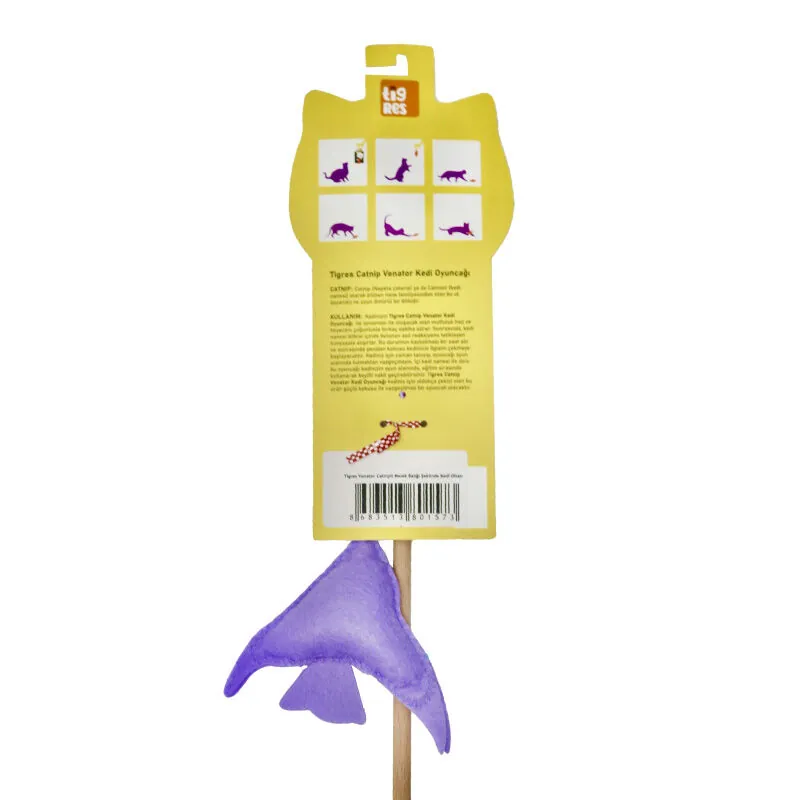Tigres Venator Catnipli Melek Balığı Şeklinde Kedi Oltası - 4