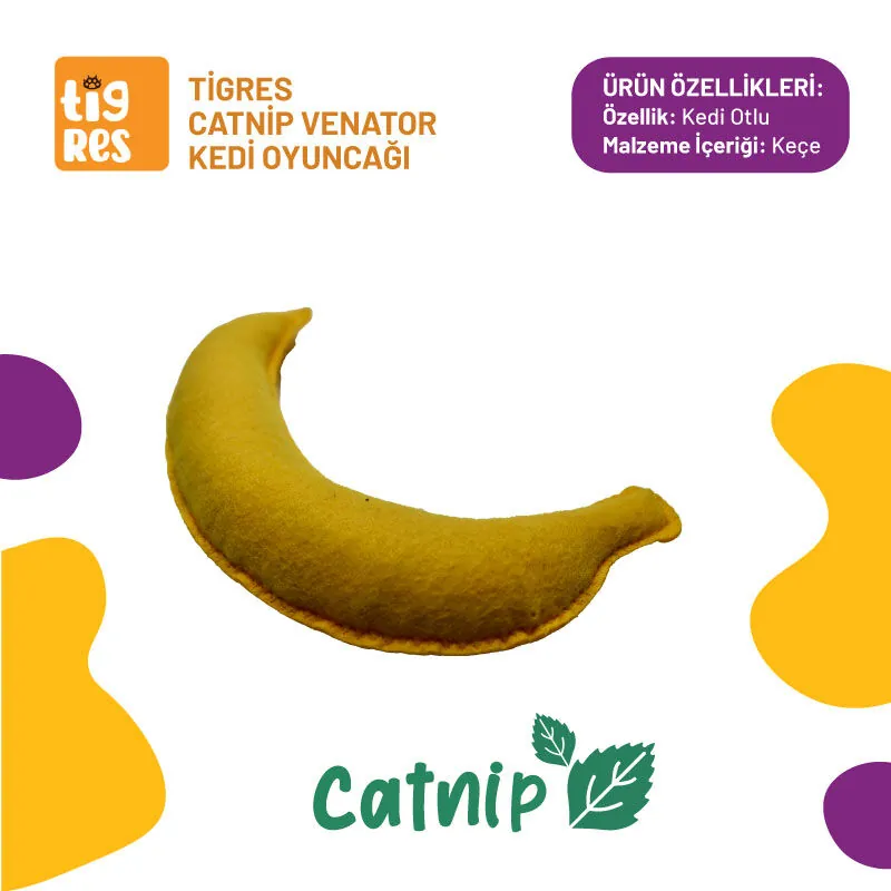 Tigres Venator Catnipli Muz Şeklinde Kedi Oyuncağı - 1