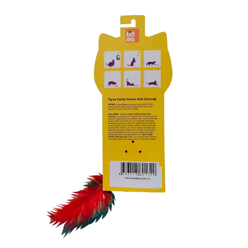 Tigres Venator Catnipli Papağan Şeklinde Kedi Tüylü Oyuncağı - 2