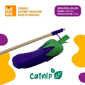 Tigres Venator Catnipli Patlıcan Şeklinde Kedi Oltası