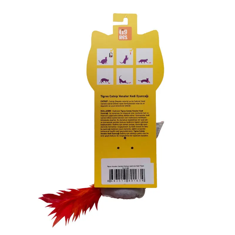 Tigres Venator Catnipli Pelikan Şeklinde Kedi Tüylü Oyuncağı - 3