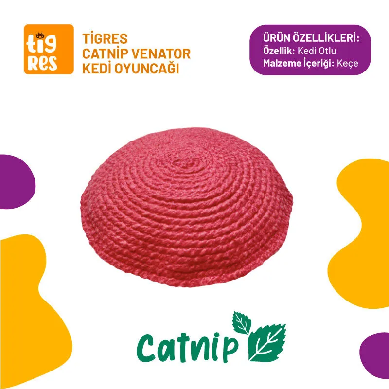 Tigres Venator Catnipli Pembe Bonibon Kedi Oyuncağı - 1