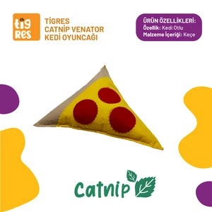 Tigres Venator Catnipli Pizza Şeklinde Kedi Oyuncağı