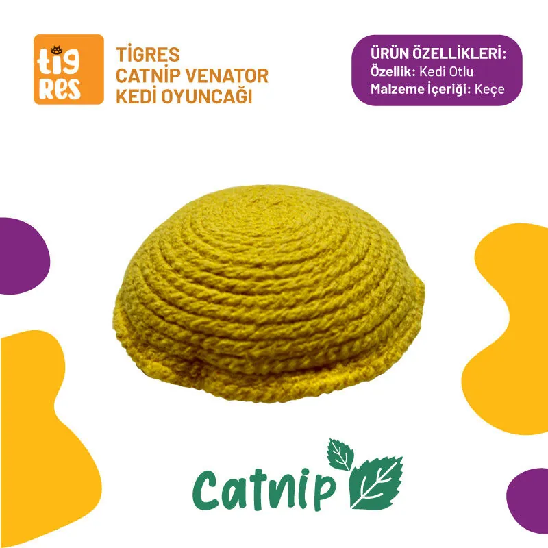 Tigres Venator Catnipli Sarı Bonibon Kedi Oyuncağı - 1