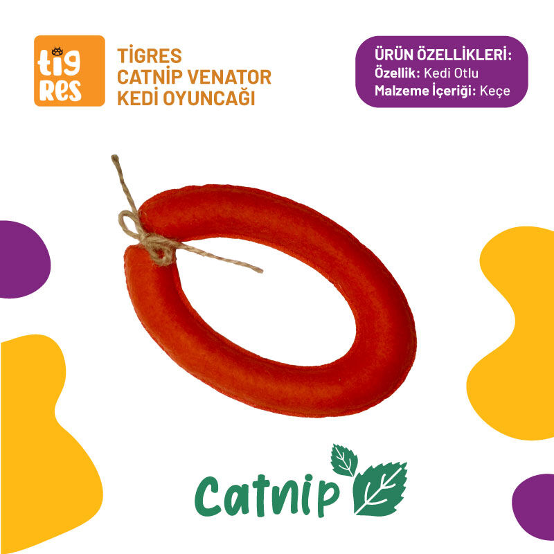 Tigres Venator Catnipli Sucuk Şeklinde Kedi Oyuncağı - 1