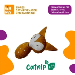 Tigres Venator Catnipli Tilki Şeklinde Kedi Oyuncağı