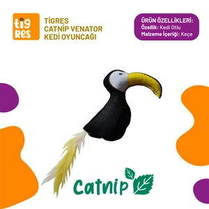 Tigres Venator Catnipli Tukan Şeklinde Tüylü Kedi Oyuncağı