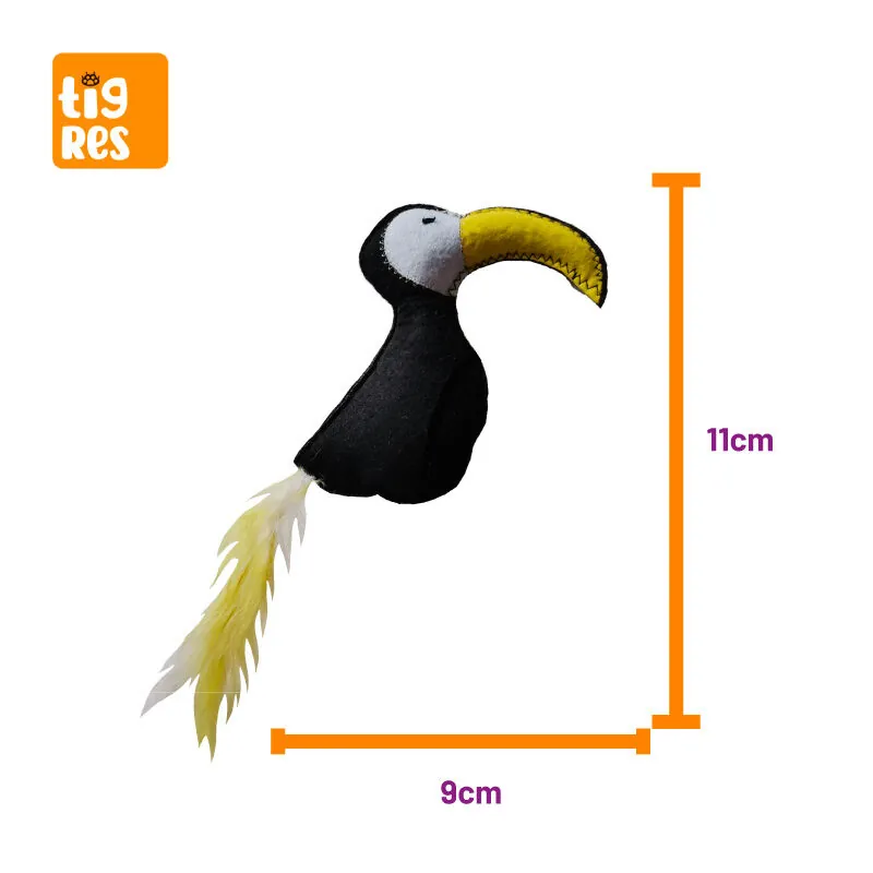 Tigres Venator Catnipli Tukan Şeklinde Tüylü Kedi Oyuncağı - 4