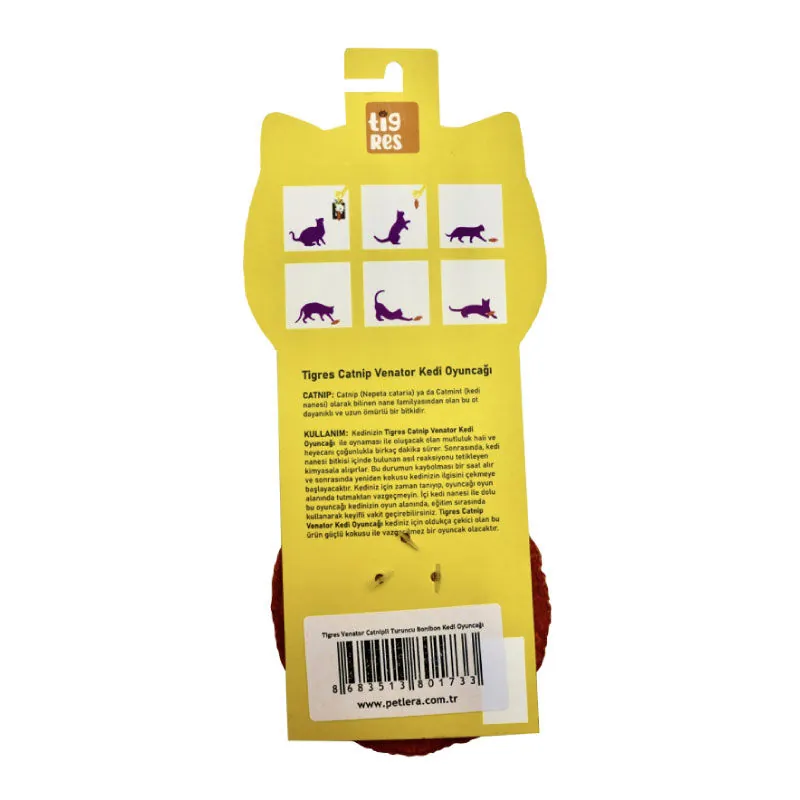 Tigres Venator Catnipli Turuncu Bonibon Kedi Oyuncağı - 3
