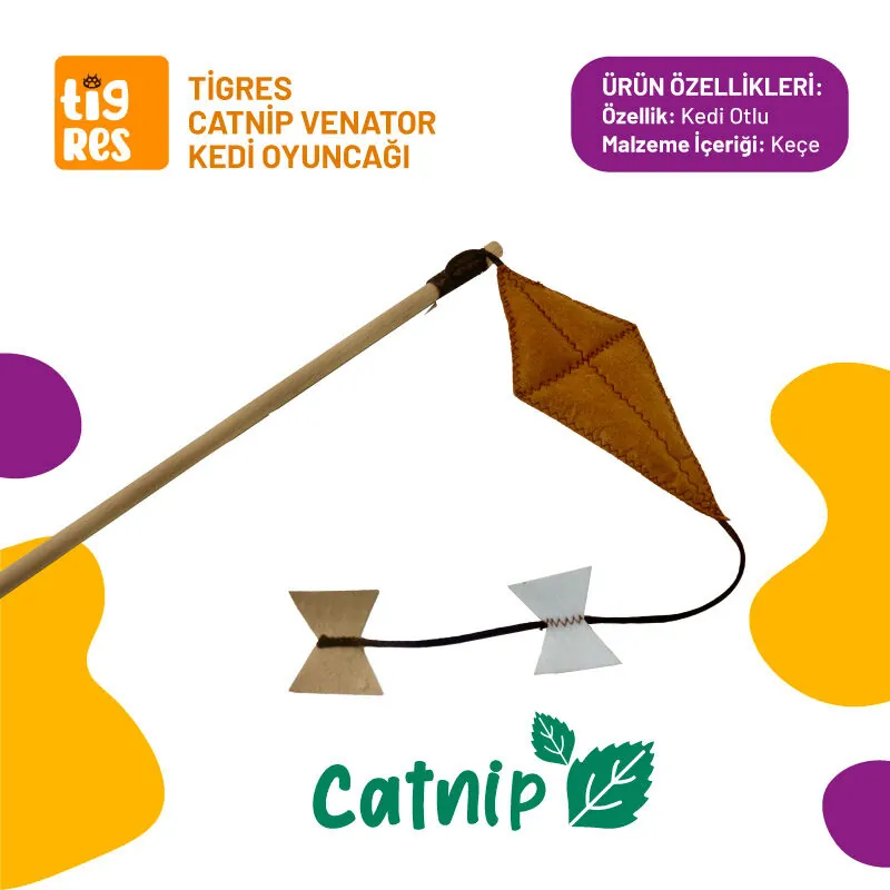 Tigres Venator Catnipli Uçurtma Şeklinde Kedi Oltası - 1