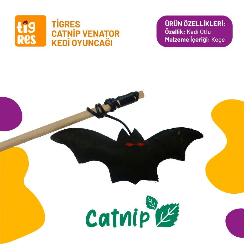 Tigres Venator Catnipli Yarasa Şeklinde Kedi Oltası - 1