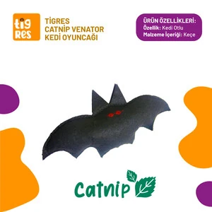 Tigres Venator Catnipli Yarasa Şeklinde Kedi Oyuncağı