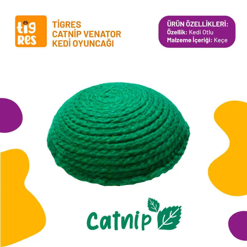 Tigres Venator Catnipli Yeşil Bonibon Kedi Oyuncağı - 1