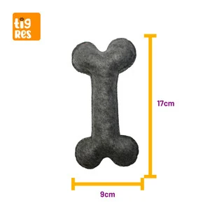 Tigres Venator Kemik Şeklinde Gri Mini Köpek Oyuncağı - 3