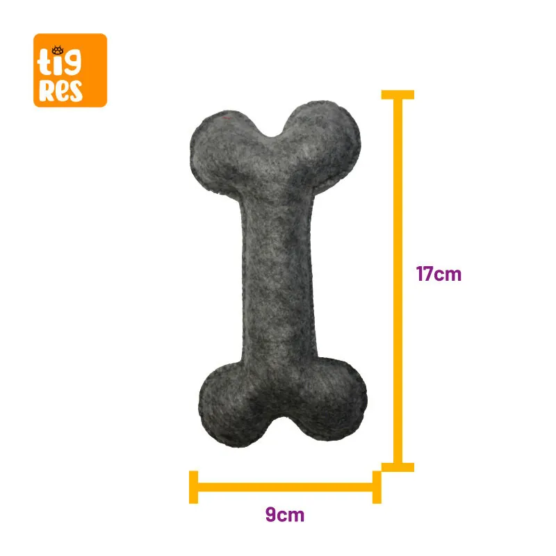 Tigres Venator Kemik Şeklinde Gri Mini Köpek Oyuncağı - 3