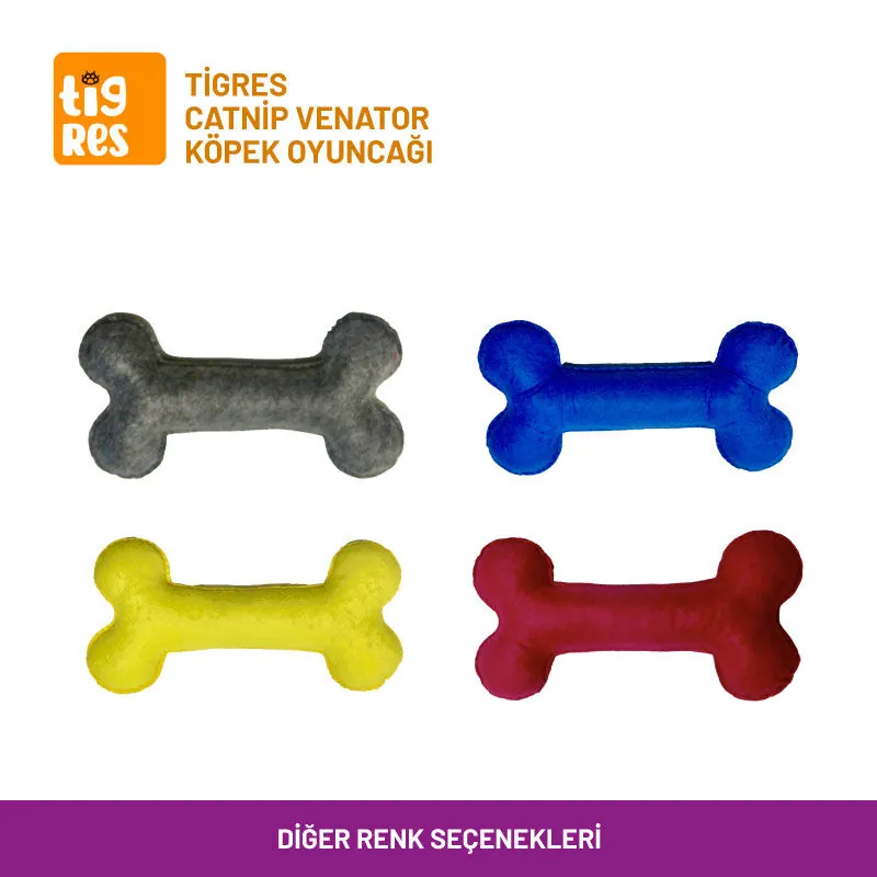 Tigres Venator Kemik Şeklinde Kırmızı Mini Köpek Oyuncağı - 3