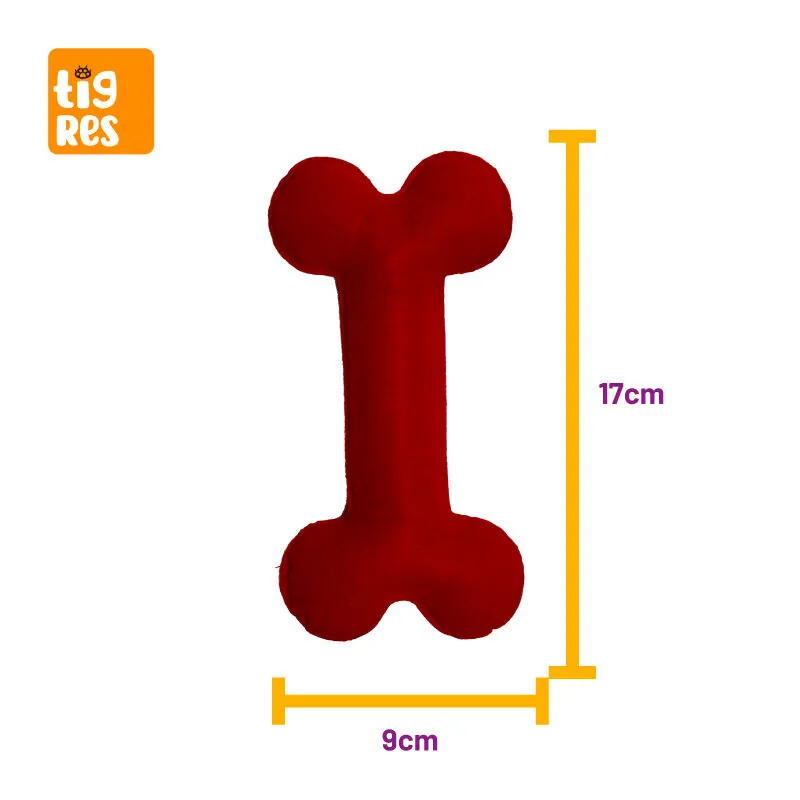 Tigres Venator Kemik Şeklinde Kırmızı Mini Köpek Oyuncağı - 4