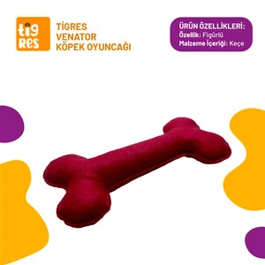 Tigres Venator Kemik Şeklinde Pembe Mini Köpek Oyuncağı