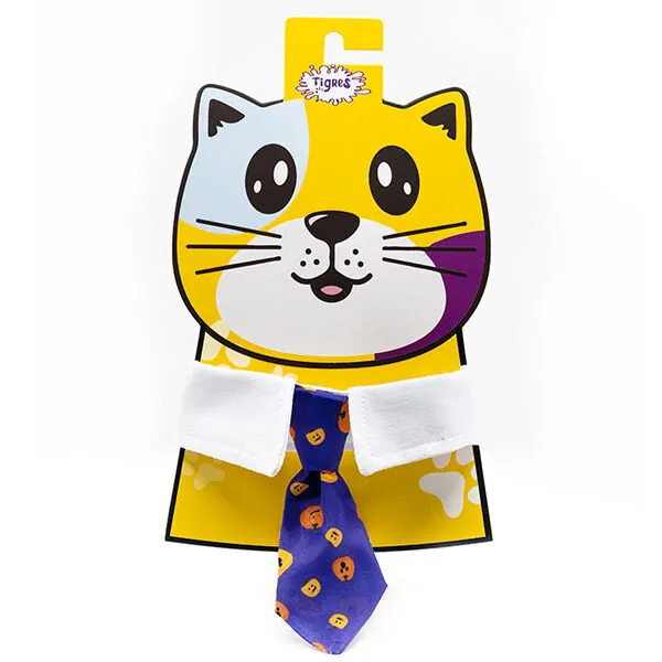 Tigres Yakalı Kravat Şeklinde Kedi Tasması Balkabaklı - 1