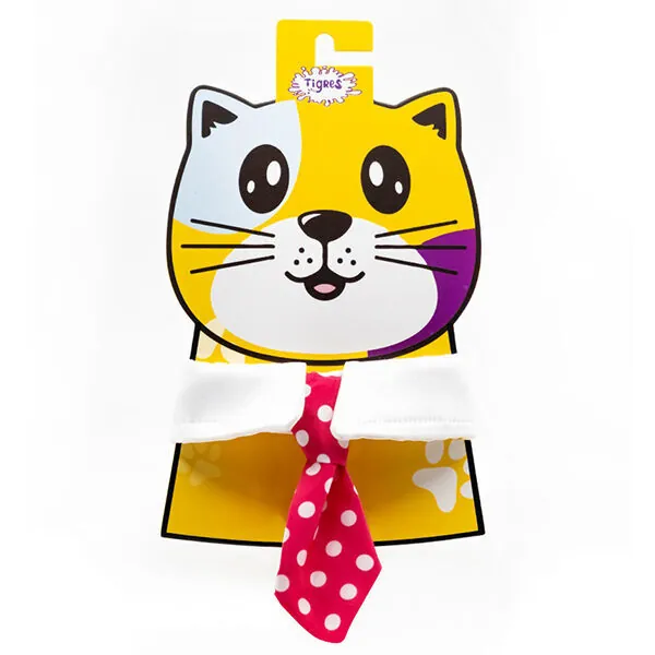 Tigres Worky Yakalı Kravat Şeklinde Kedi Tasması Puantiye - 1