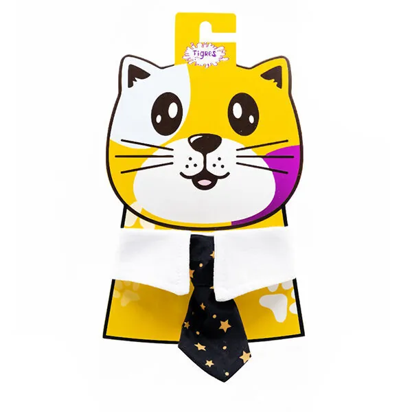 Tigres Worky Yakalı Kravat Şeklinde Kedi Tasması Yıldız - 1
