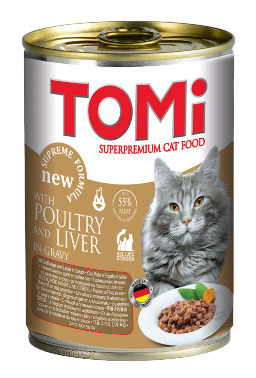 Tomi Kanatlı ve Ciğerli Yetişkin Kedi Yaş Maması 400 Gr - 1