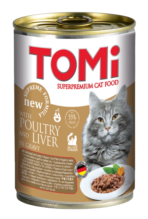 Tomi Kanatlı ve Ciğerli Yetişkin Kedi Yaş Maması 400 Gr