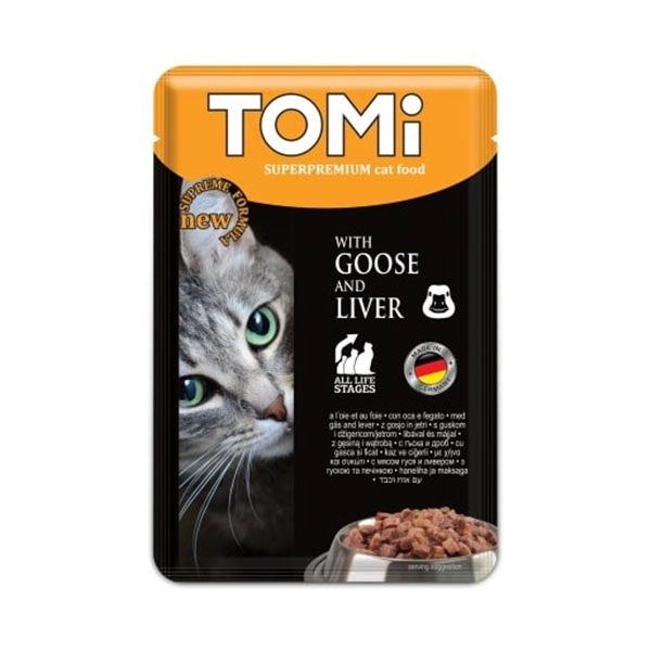 Tomi KEDİ KAZ & CİĞER POUCH MAMA 100GR - 1