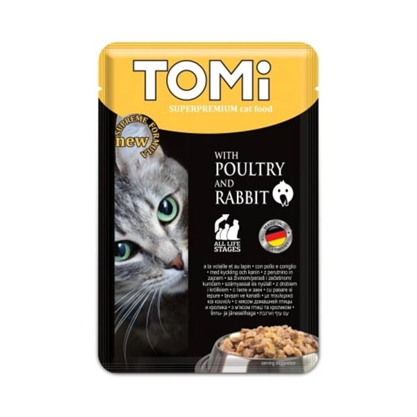 Tomi KEDİ KÜMES HAYVANI & TAVŞAN POUCH MAMA 100GR - 2