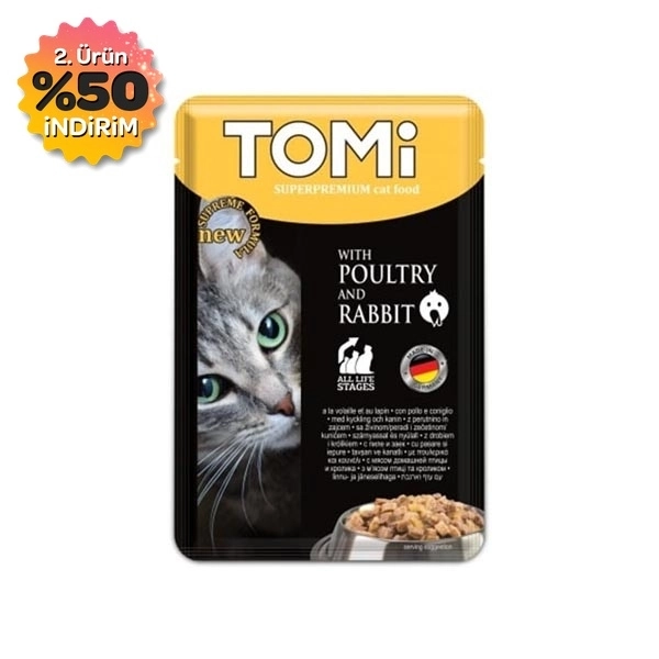 Tomi KEDİ KÜMES HAYVANI & TAVŞAN POUCH MAMA 100GR - 1