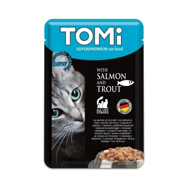 Tomi KEDİ SOMON & ALABALIK POUCH MAMA 100GR - 1