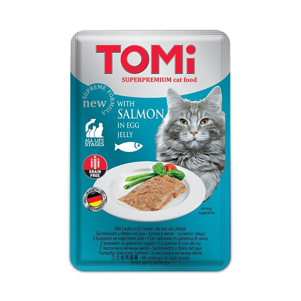 Tomi Tahılsız Somon ve Yumurtalı Kedi Yaş Maması 100 Gr - 1