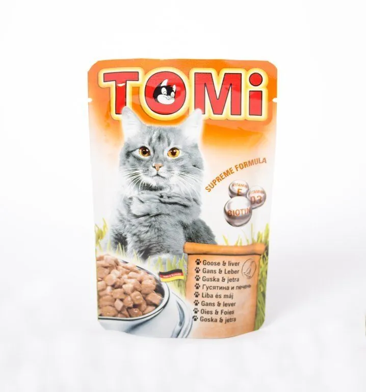 Tomi Kazlı ve Ciğerli Yetişkin Pouch Kedi Konservesi 100 Gr - 1