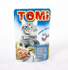 Tomi Somonlu ve Alabalıklı Yetişkin Pouch Kedi Konservesi 100 Gr
