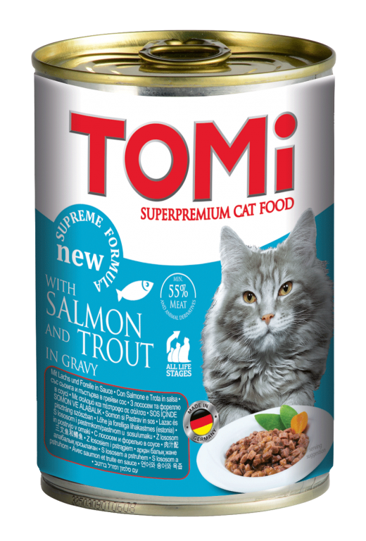 Tomi Somon ve Alabalıklı Yetişkin Kedi Yaş Maması 400 Gr