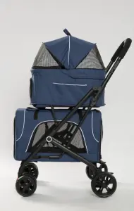 Tommy Çift Katlı Evcil Hayvan Taşıma Arabası Mavi Max 30 kg - 2