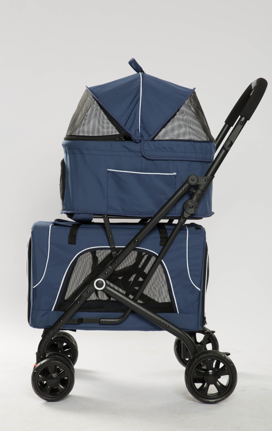 Tommy Çift Katlı Evcil Hayvan Taşıma Arabası Mavi Max 30 kg - 2