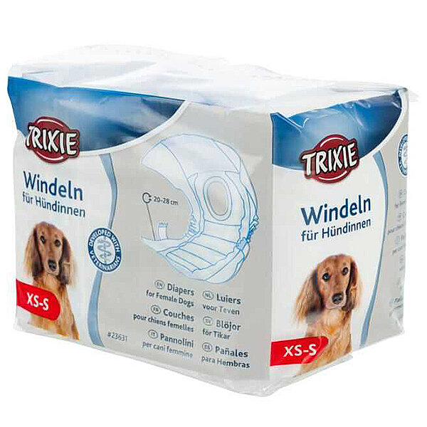 Trixie Dişi Köpek Tuvalet ve Çiş Pedi XS–S: 20–28 cm (12'li) - 1