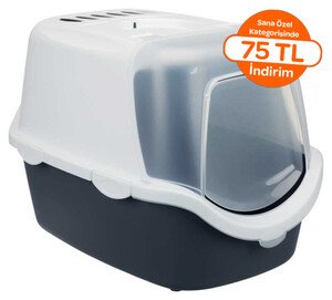 Trixie Kedi Kapalı Tuvalet Kabı, 40×40×56cm Gri