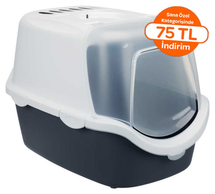 Trixie Kedi Kapalı Tuvalet Kabı, 40×40×56cm Gri - 1
