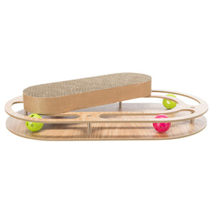 Trixie Kedi Otlu ve Oyun Toplu Karton ve Ahşap Kedi Tırmalaması 46x4x25cm - 4