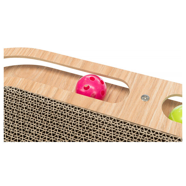 Trixie Kedi Otlu ve Oyun Toplu Karton ve Ahşap Kedi Tırmalaması 46x4x25cm - 8