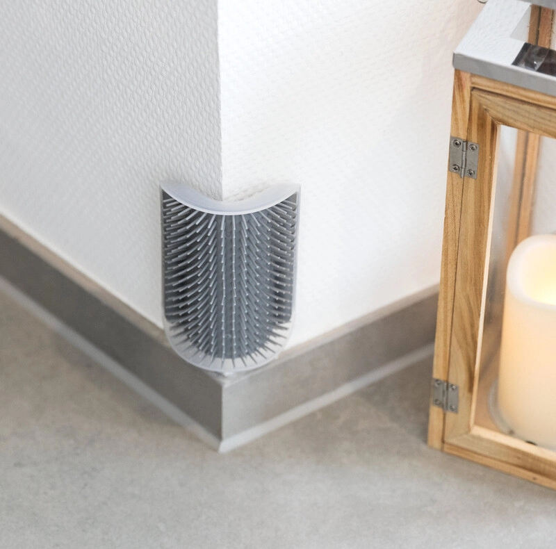 Trixie Köşeye Monte Edilebilir Kedi Masaj Fırçası 8x13cm,Gri - 1