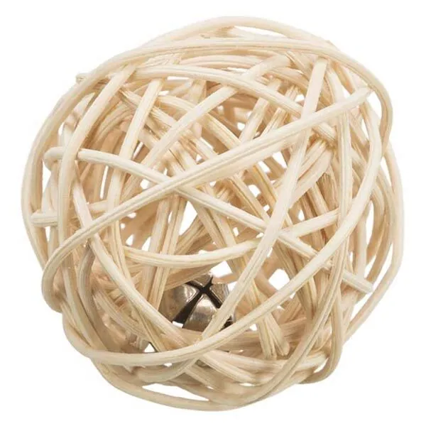 Trixie Rattan Zilli Örme Top Kedi Oyuncağı 4 cm - 1
