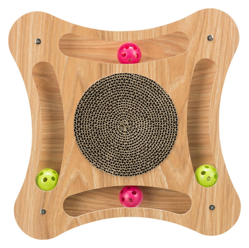 Trixie Kediler için Catnipli Oyun Toplu Karton ve Ahşap Tırmalama Oyuncağı 35x4x35cm - 2