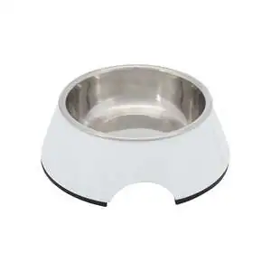 Trixie Köpek Mama ve Su Kabı Melamin Paslanmaz Çelik 0.2Lt-14cm Beyaz