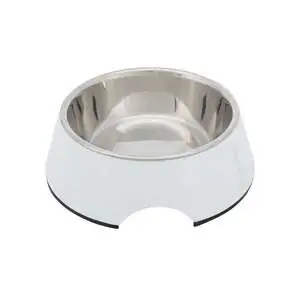 Trixie Köpek Mama ve Su Kabı Melamin Paslanmaz Çelik 0.4Lt-17cm Beyaz